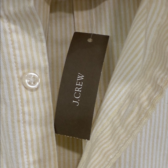 J. Crew Men's Yellow White Strpes Cotton Oxford Classic Long Sleeve Shirt Size L - Picture 3 of 9